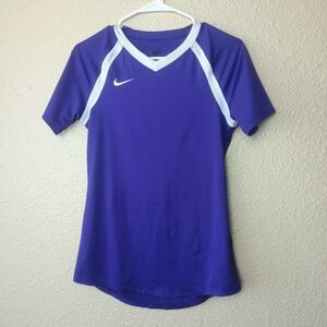 Nike Soccer Jersey Top Short Sleeves Purple Womens Dri-Fit Size S - Small -‎